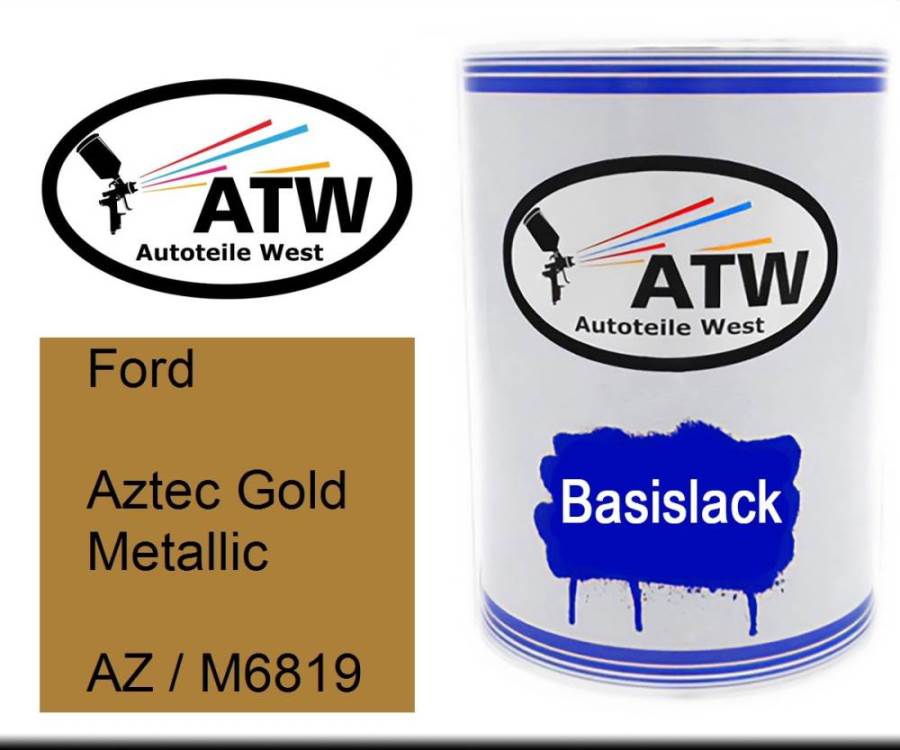 Ford, Aztec Gold Metallic, AZ / M6819: 500ml Lackdose, von ATW Autoteile West.